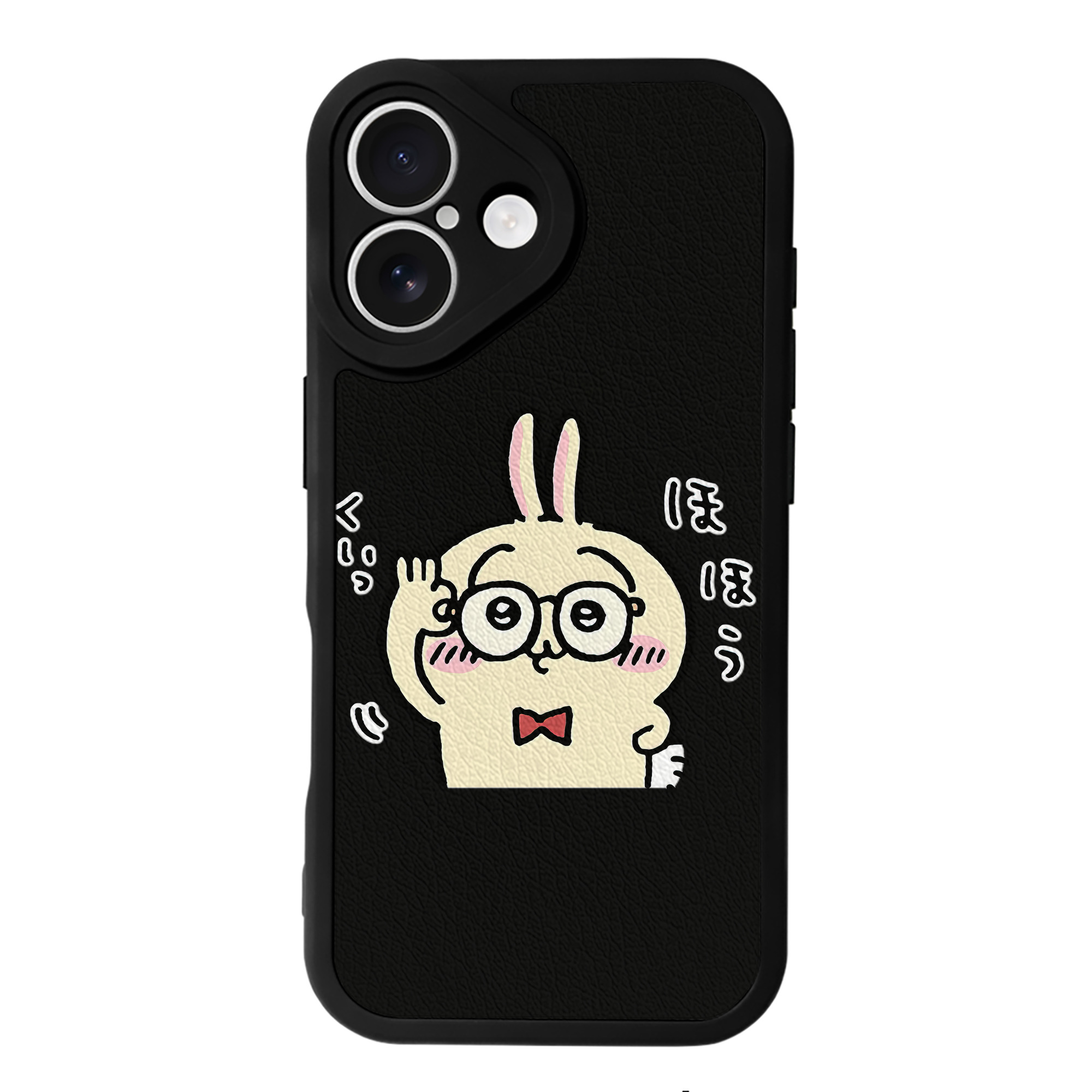 （画像用） ちいかわ うさぎ Chii-kawa usagi 【iPhone 16シリーズ対応】シリコンスマホケース（レザー調） 材質：シリコン